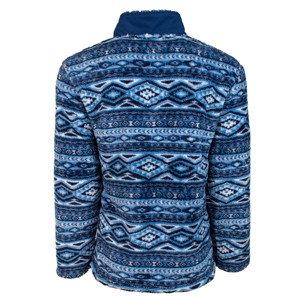 HOOEY AZTEC FLEECE PULLOVER NAVY - MEN SWEATER  - HFP001NVAZ