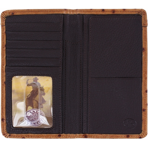 SILVER CREEK OSTRICH PRINT CHECKBOOK - ACCESSORIES WALLET  - 06237