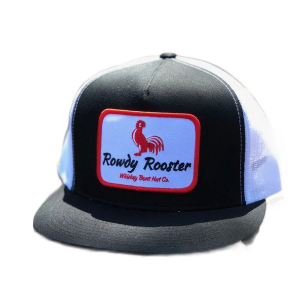 Whiskey Bent Hat Co. ROWDY ROOSTER BLACK WHITE - HATS CAP  - ROWDY ROOSTER BLK/WHITE