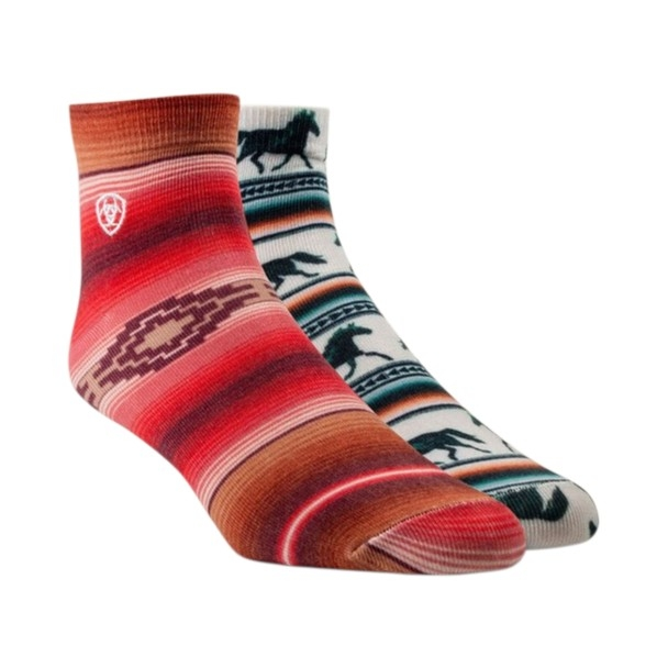 ARIAT HORSE SERAPE QTR CREW 2 PK - ACCESSORIES SOCKS  - 10047866 AR3740-981