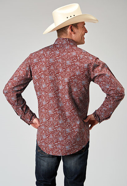 ROPER VINTAGE RED PAISLEY PRINT - MENS SHIRT  - 3-01-064-0316RE