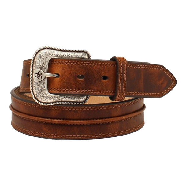 ARIAT BROWN RAISED LEATHER STRIP BEL - ACCESSORIES BELT MEN - A1019444