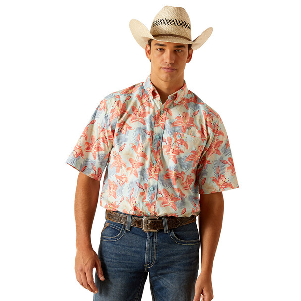 ARIAT KOLR CLASSIC SKY BLUE FLORAL - MENS SHIRT  - 10048402