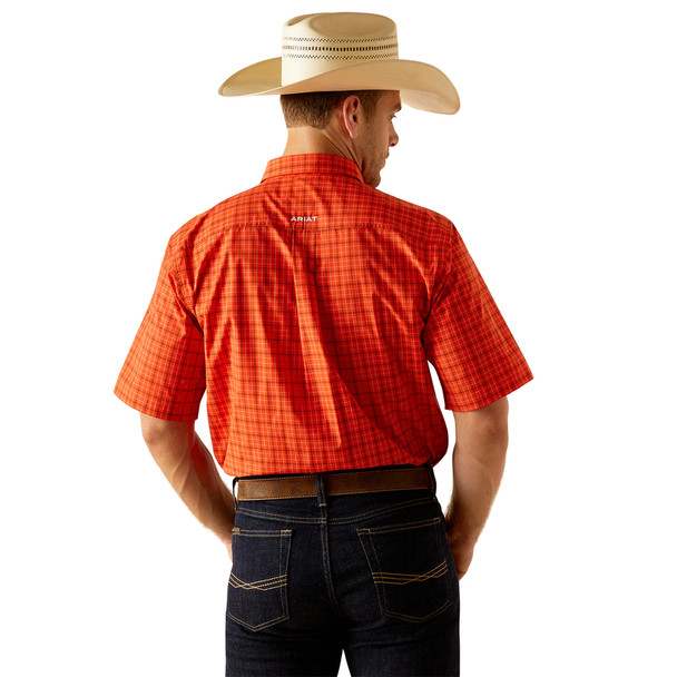 ARIAT KASEN PLAID ORANGE PRINT - MENS SHIRT  - 10048442