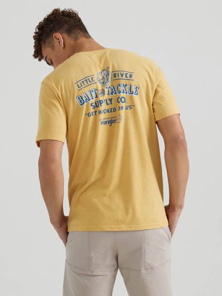 WRANGLER OCHRE HEATHER BAIT AND TACKLE - MENS TEE  - 112345475