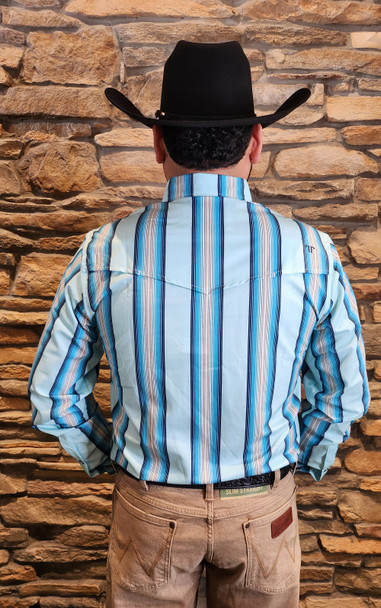 FERREL TEAL TURQUOISE STRIPED - MENS SHIRT  - FPL1002314