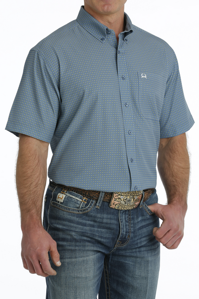 CINCH ARENAFLEX BLUE PRINT - MENS SHIRT  - MTW1704132