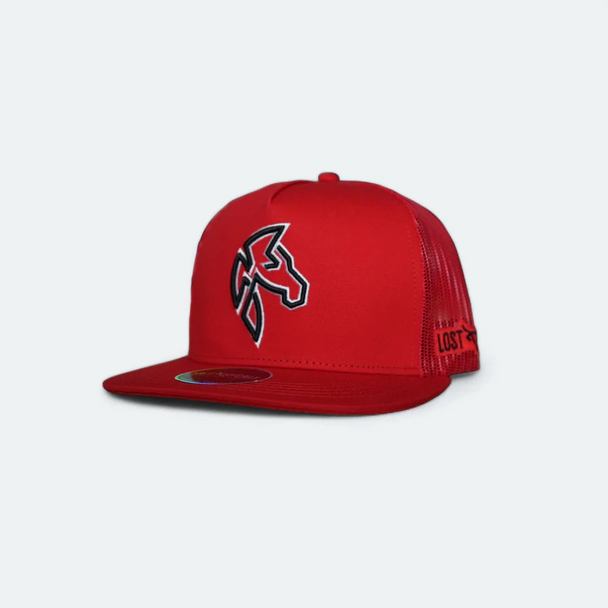 LOST CALF 3D HORSE RED LOGO - HATS CAP  - HORSE COLORADO FLAT