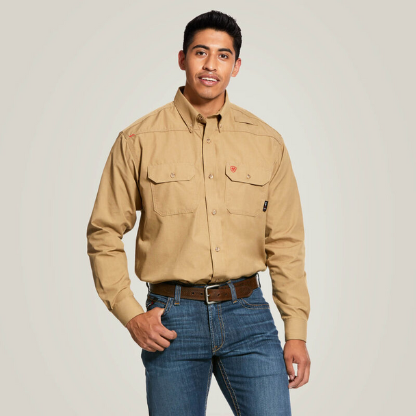 ARIAT FEATHERLIGHT KHAKI WORK SHIRT - FR SHIRT  - 10031015