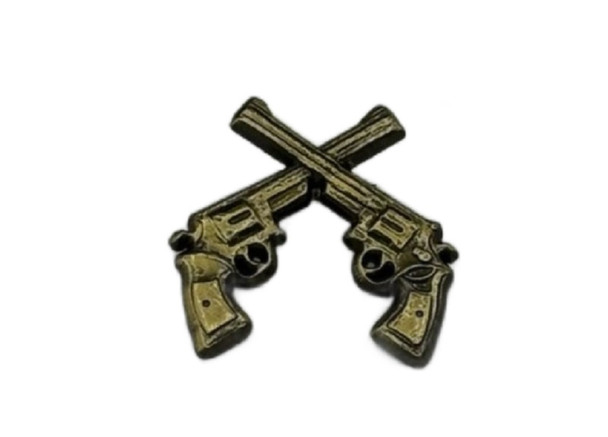CACTUS RANCH DUELING SIX SHOOTER REVOLVERS - ACCESSORIES HAT CAP PINS  - CRHP-05