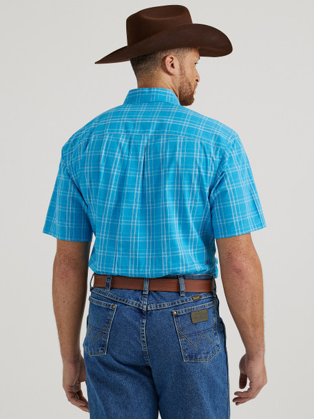 WRANGLER GEORGE STRAIT TURQUOISE PLAID - MENS SHIRT  - 112346540