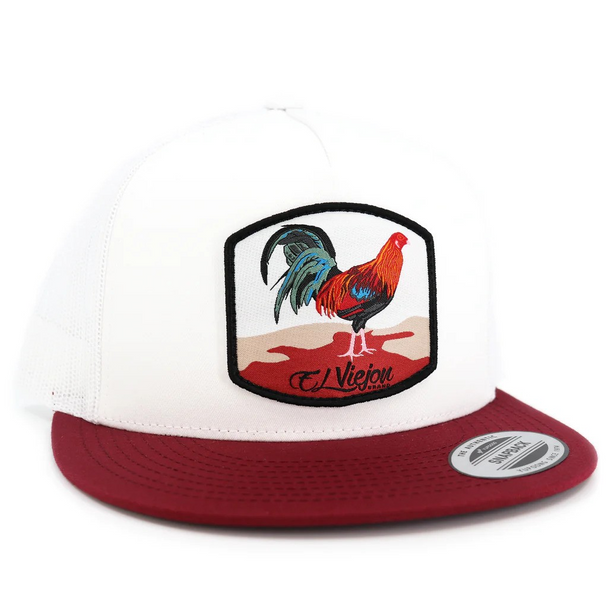 EL VIEJON GALLO MAROON/WHITE FLAT - HATS CAP  - GALLO MAROON FLAT