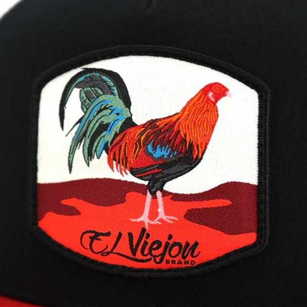 EL VIEJON GALLO RED/BLACK FLAT - HATS CAP  - GALLO RED FLAT