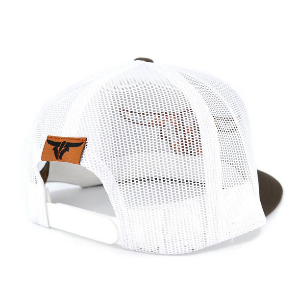 TORO BULL BROWN WHITE TRUCKER - HATS CAP  - AZTEC BROWN FLAT