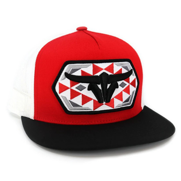 TORO BULL NATIVE RED WHITE TORO FLAT - HATS CAP  - NATIVE RED FLAT