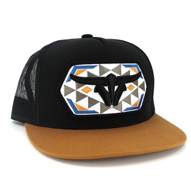 TORO BULL NATIVE CARAMEL BLACK FLAT - HATS CAP  - NATIVE CARAMEL FLAT