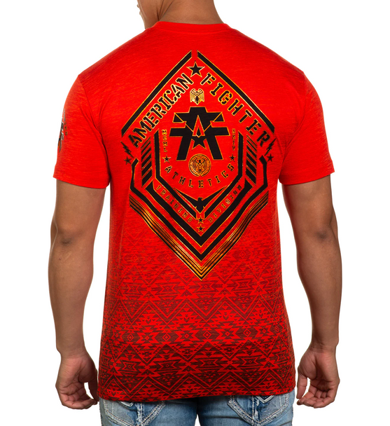 AMERICAN FIGHTER FINLEY FIERY RED TANGERINE - MENS TEE  - FM15166