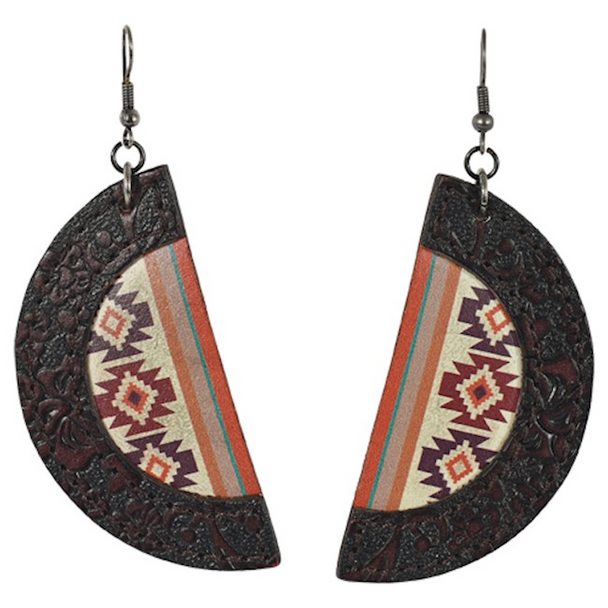 JUSTIN  HALF MOOON SHAPE AZTEC PRINT - ACCESSORIES JEWELRY EARRINGS - 22187EJ2