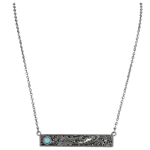 JUSTIN  CABLE CHAIN TURQUOISE STONE - ACCESSORIES JEWELRY NECKLACE - 24066NJ1