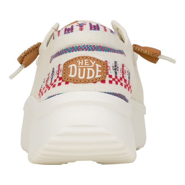 HEY DUDE WENDY PEAK BAJA STRIPE WHITE - FOOTWEAR LADIES  - 40739-100