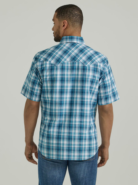 WRANGLER MODERN FIT TURQUOISE PLAID - MENS SHIRT  - 112346240