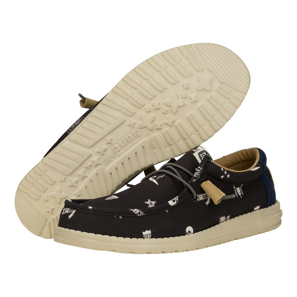 HEY DUDE WALLY STARS & SKULLS BLACK - FOOTWEAR MEN'S  - 41284-001