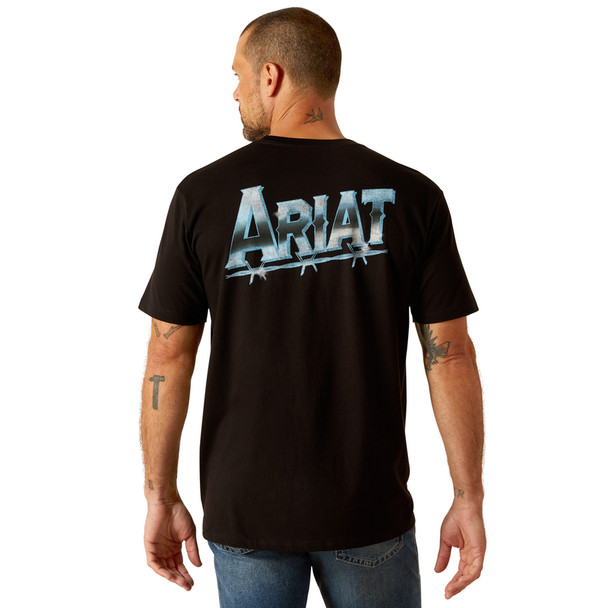 ARIAT CHROME WIRE BLACK - MENS TEE  - 10051788