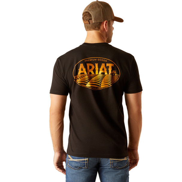 ARIAT FARM FIELDS BLACK - MENS TEE  - 10051758