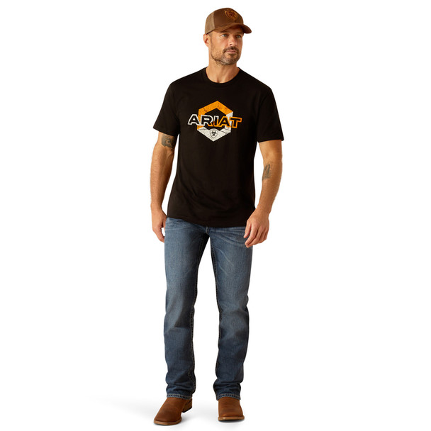 ARIAT HEXSTATIC BLACK - MENS TEE  - 10051760