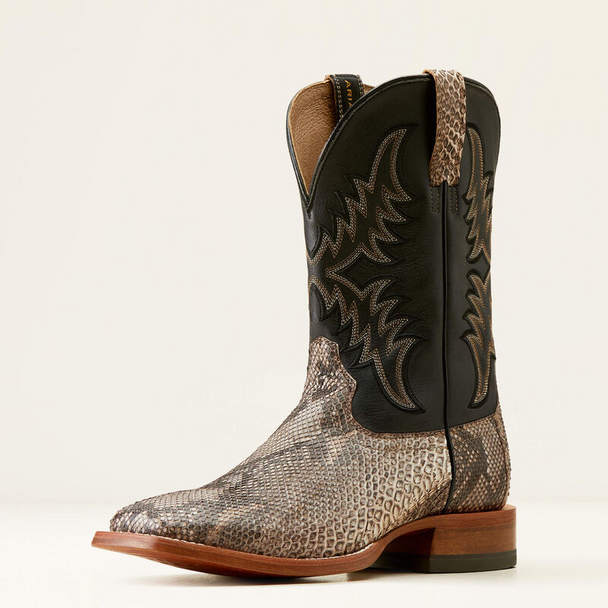 ARIAT DRY GULCH TAN PYTHON BLACK - BOOT MENS WESTERN - 10047081