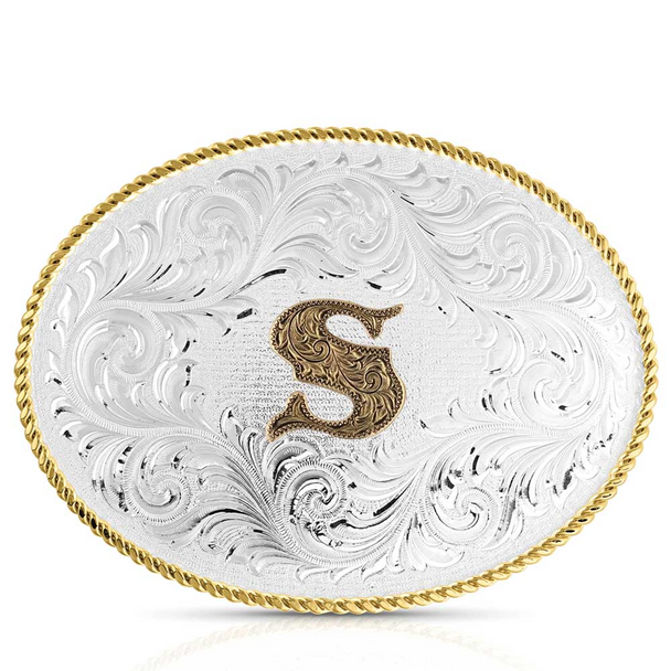 MONTANA SILVERSMITHS TWO TONE INITIAL BUCKLE - S - ACC BUCKLE  - 1255S