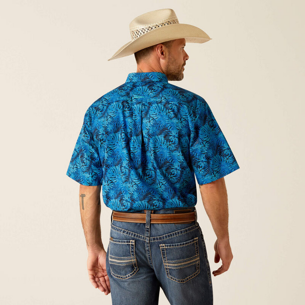 ARIAT WF KYLO CLASSIC FIT BLUE PRINT - MENS SHIRT  - 10051243