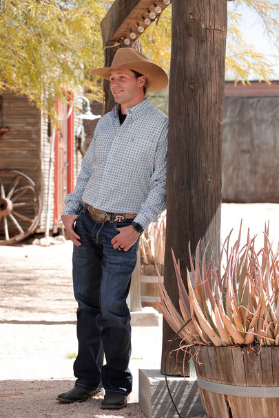 CINCH LIGHT BLUE GEOMETRIC PRINT - MENS SHIRT  - MTW1105734