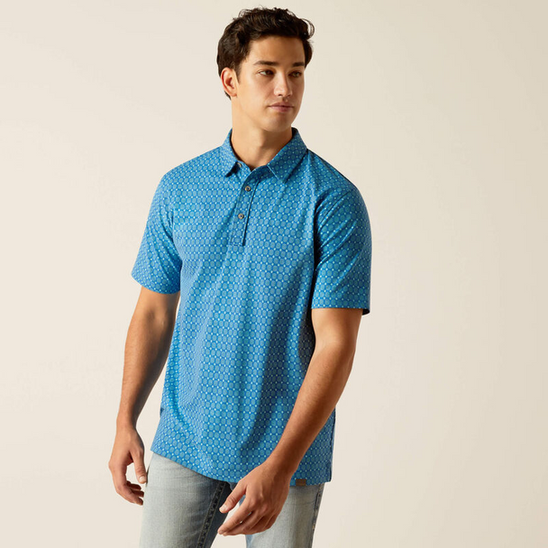 ARIAT RETRO POLO BLUE RIDGE - MENS POLO  - 10050542