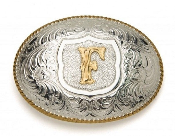 CRUMRINE OVAL INITIAL F BUCKLE - ACC BUCKLE  - C10380-F