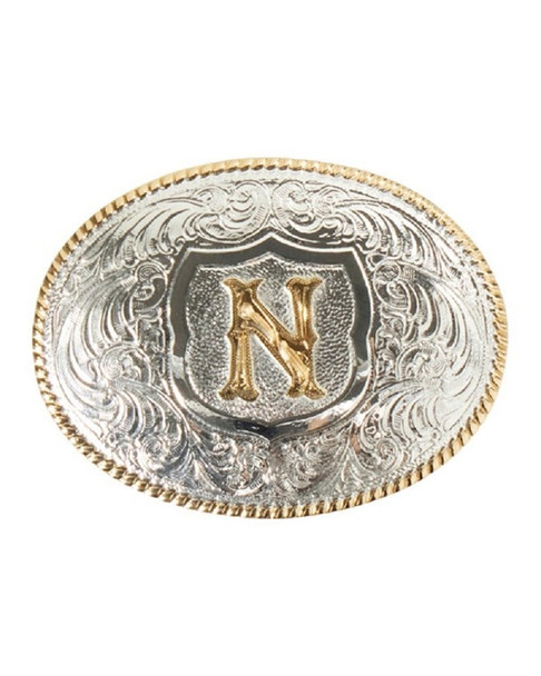 CRUMRINE OVAL INITIAL N BUCKLE - ACC BUCKLE  - C10380-N