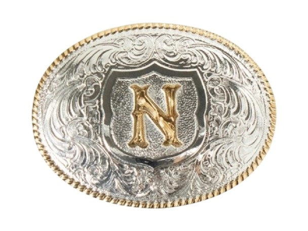 CRUMRINE OVAL INITIAL N BUCKLE - ACC BUCKLE  - C10380-N