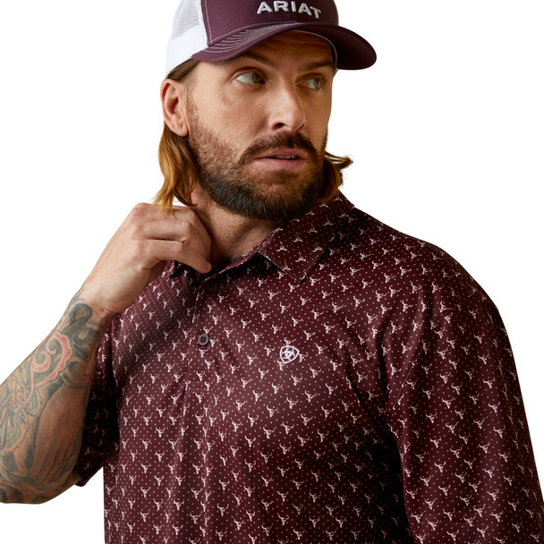 ARIAT MALBEC TEK POLO PRINT - MENS POLO  - 10043335