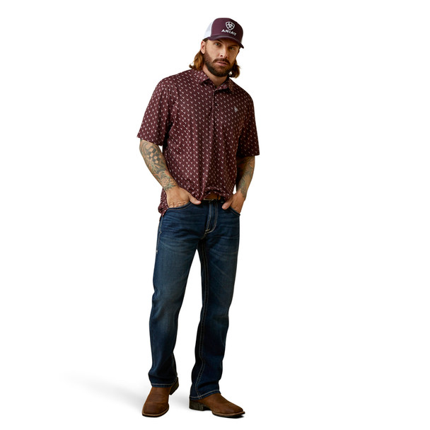 ARIAT MALBEC TEK POLO PRINT - MENS POLO  - 10043335