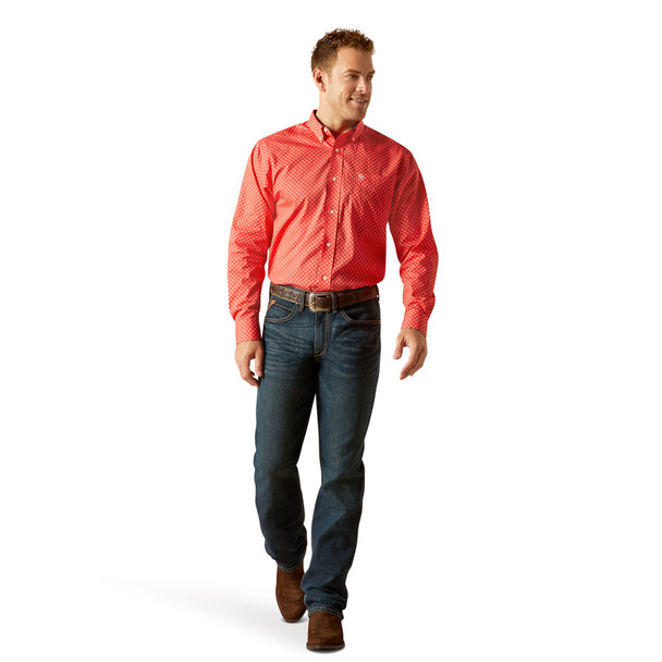 ARIAT WRINKLE FREE WILKIE CAYENNE - MENS SHIRT  - 10051481