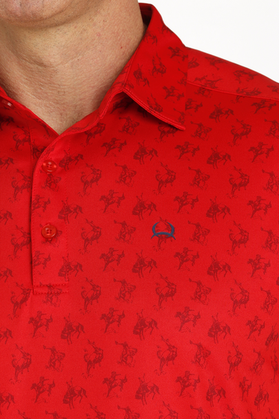 CINCH ARENAFLEX RED POLO PRINT - MENS POLO  - MTK1863036