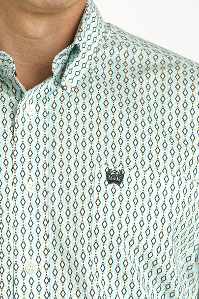 CINCH MINT GEOMETRIC PLAIN WEAVE - MENS SHIRT  - MTW1105754