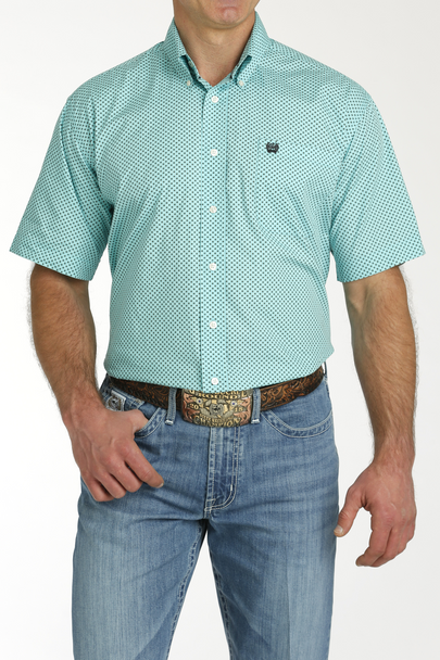 CINCH TURQUOISE DIAMOND PRINT - MENS SHIRT  - MTW1111457