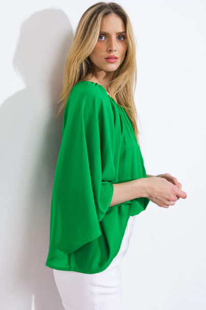 GREEN ELBOW SLEEVES - LADIES SHIRT  - IT12984