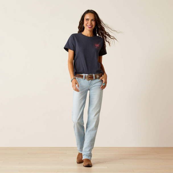 ARIAT GENUINE ADMIRALTY BLUE HEATHER - LADIES TEE  - 10051297