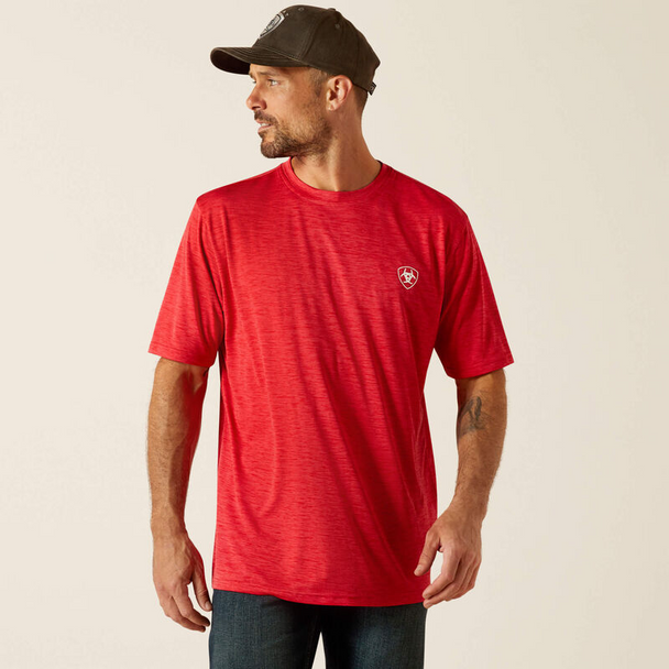 ARIAT CHARGER CRESTLINE CHILLIE RED - MENS TEE  - 10051355