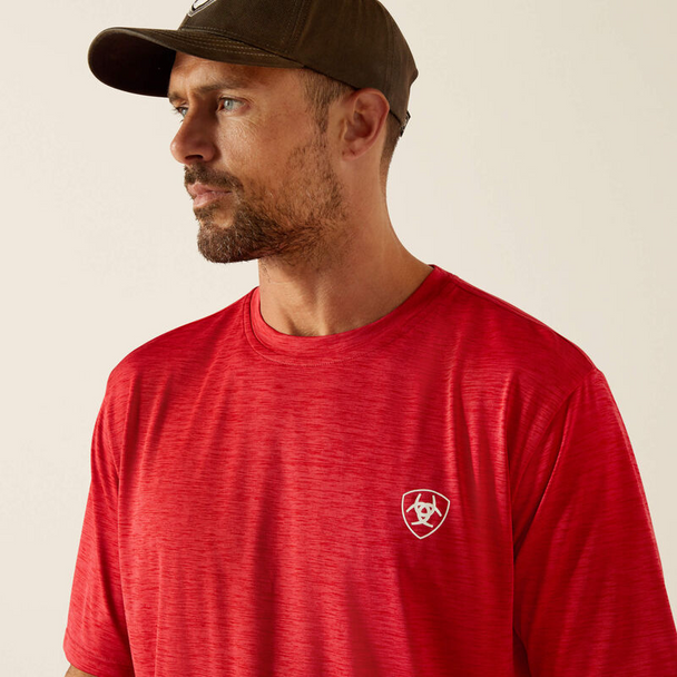 ARIAT CHARGER CRESTLINE CHILLIE RED - MENS TEE  - 10051355