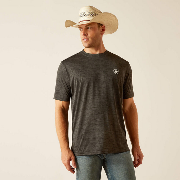 ARIAT CHARGER CRESTLINE CHARCOAL - MENS TEE  - 10051356
