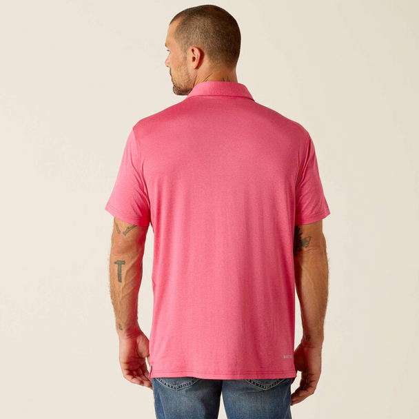 ARIAT CHARGER 2.0 FITTED PINK PULSE - MENS POLO  - 10051312