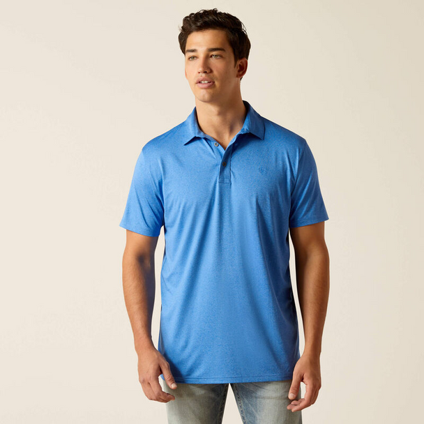 ARIAT 2.0 FITTED SEASCAPE BLUE - MENS POLO  - 10051384